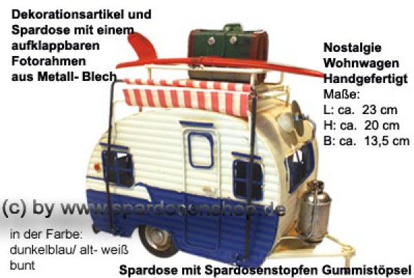 Nostalgie Wohnwagen dunkelblau B